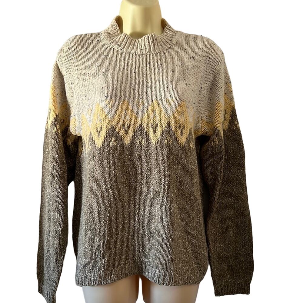 St. John’s Bay Multicolor Pullover Sweater Woman Size Medium Mock Turtleneck